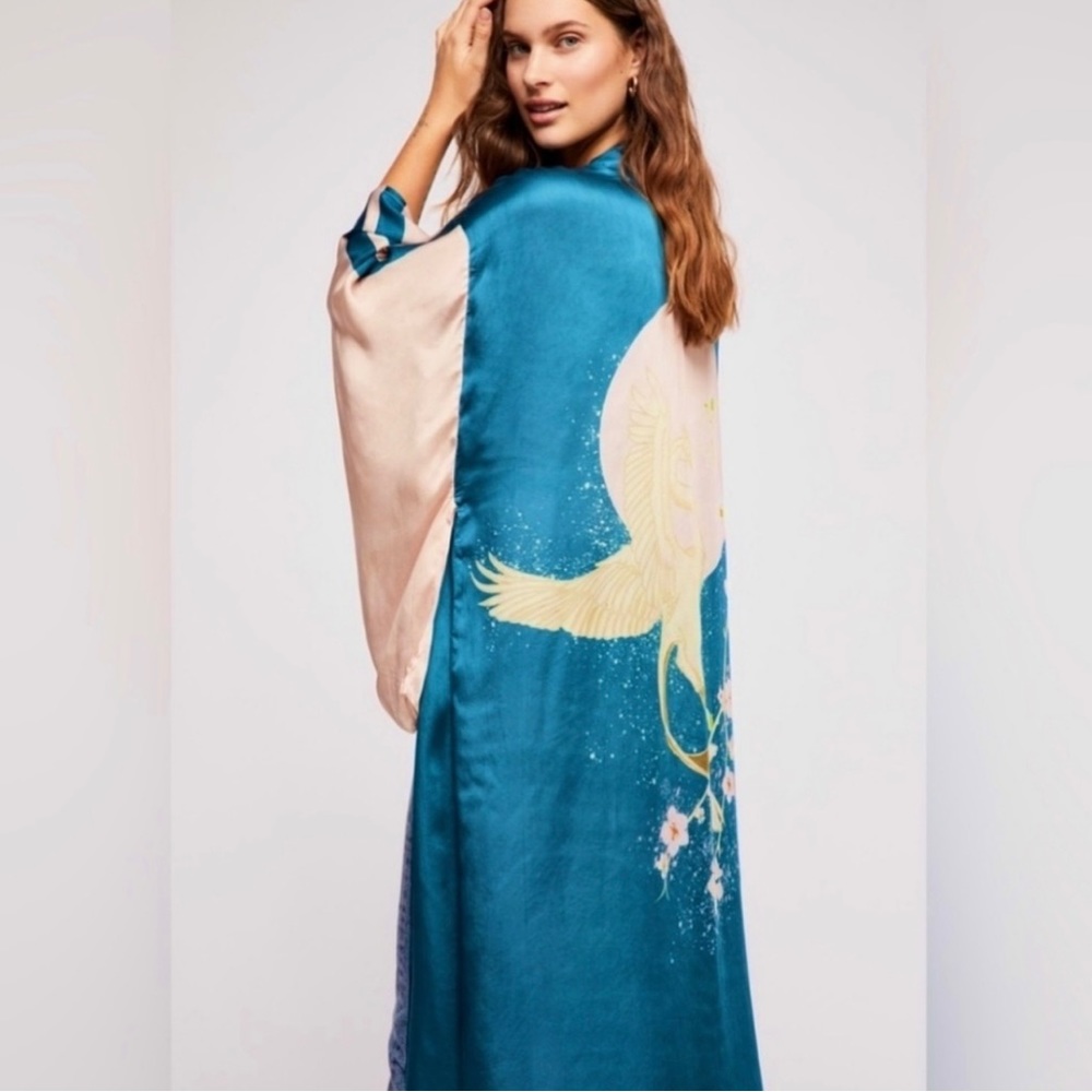 Free People Rising Sun Maxi Kimono